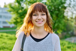 smiling adolescent girl