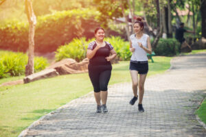 teen girls jogging