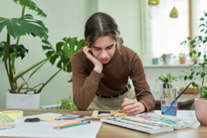 teen boy artist painting