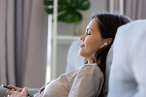 teen girl meditating